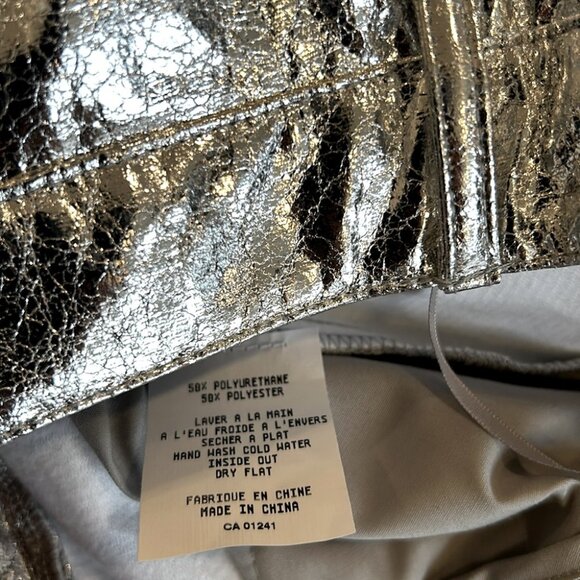 AMYLYNN LUPE SILVER TEXTURED METALLIC TROUSER SIZE 4 - Picture 5 of 11